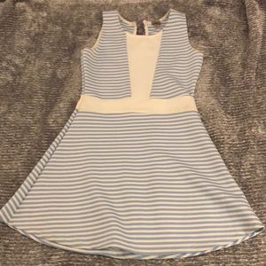 Girls blue and white strip dress size 10/12